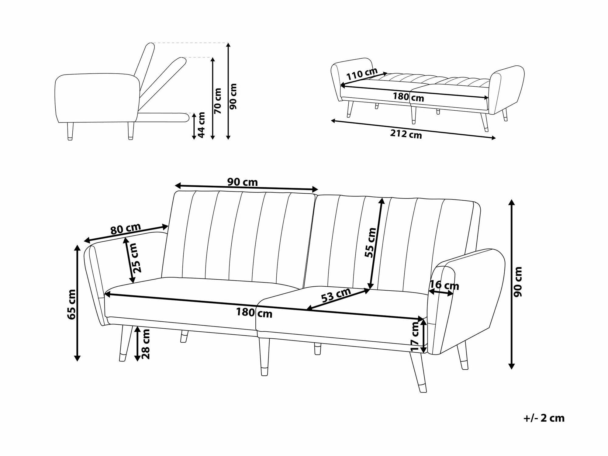 Sofa na razvlačenje Berwyn 585 (Bež)