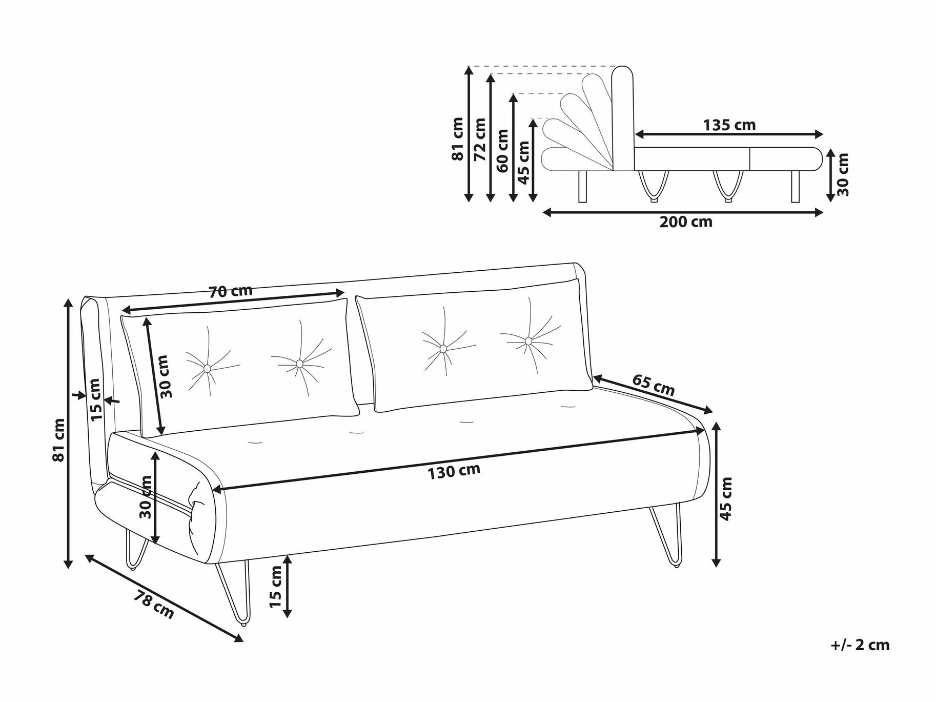 Sofa na razvlačenje Berwyn 641 (Bež)