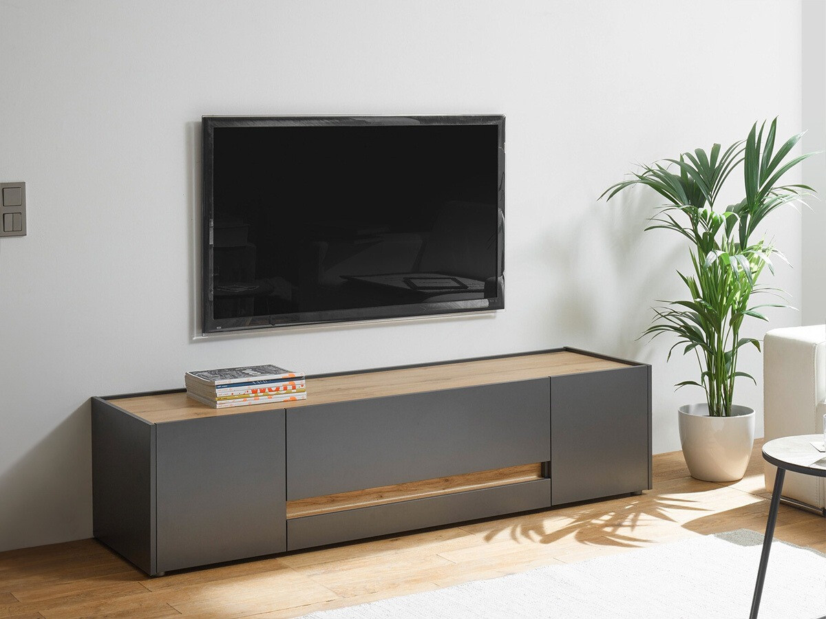 TV komoda Elbsori 115 (Antracit + Hrast Votan)