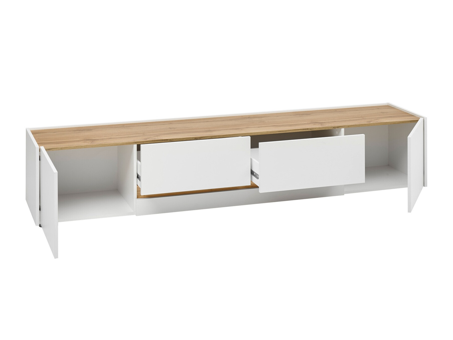 TV komoda Elbsori 116 (Belo + Hrast Votan)