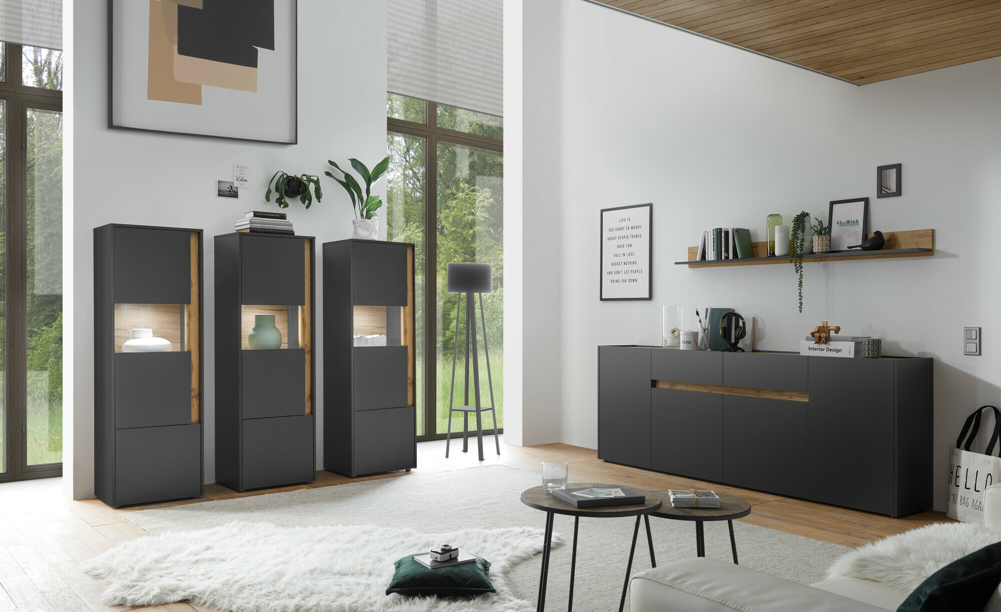 Komoda Elbsori 118 (Antracit + Hrast Votan)