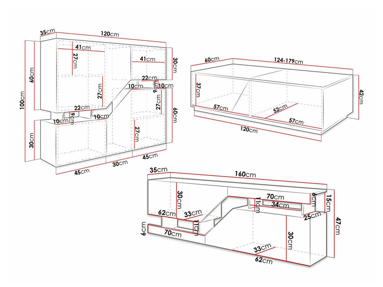 Set za dnevnu sobu Comfivo Daldune 103 (Вотан храст + Antricit (ugalj))