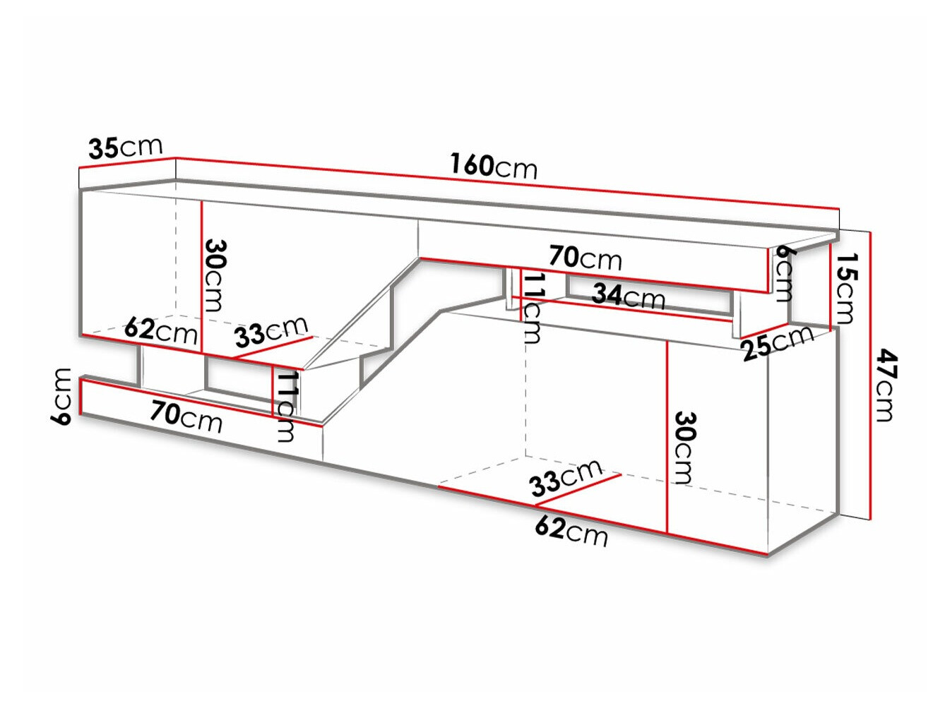 TV sto Comfivo Daldune 100 (Antricit (ugalj) + Вотан храст)