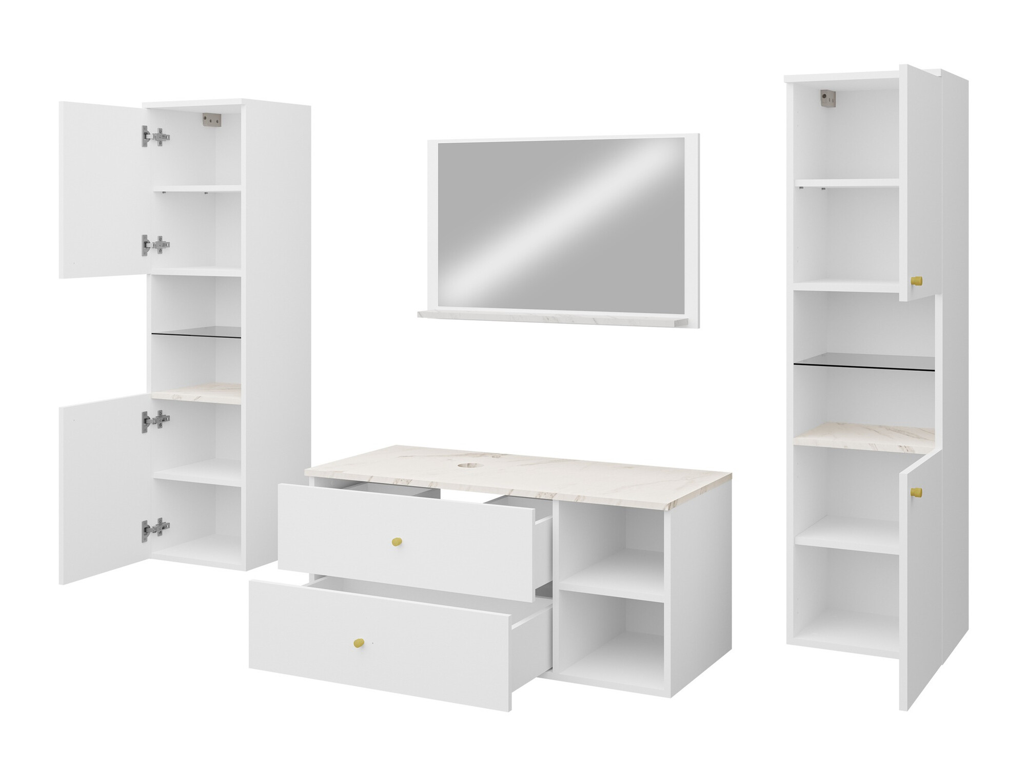 Set za kupatilo Salus III (Crno + Crni mermer)
