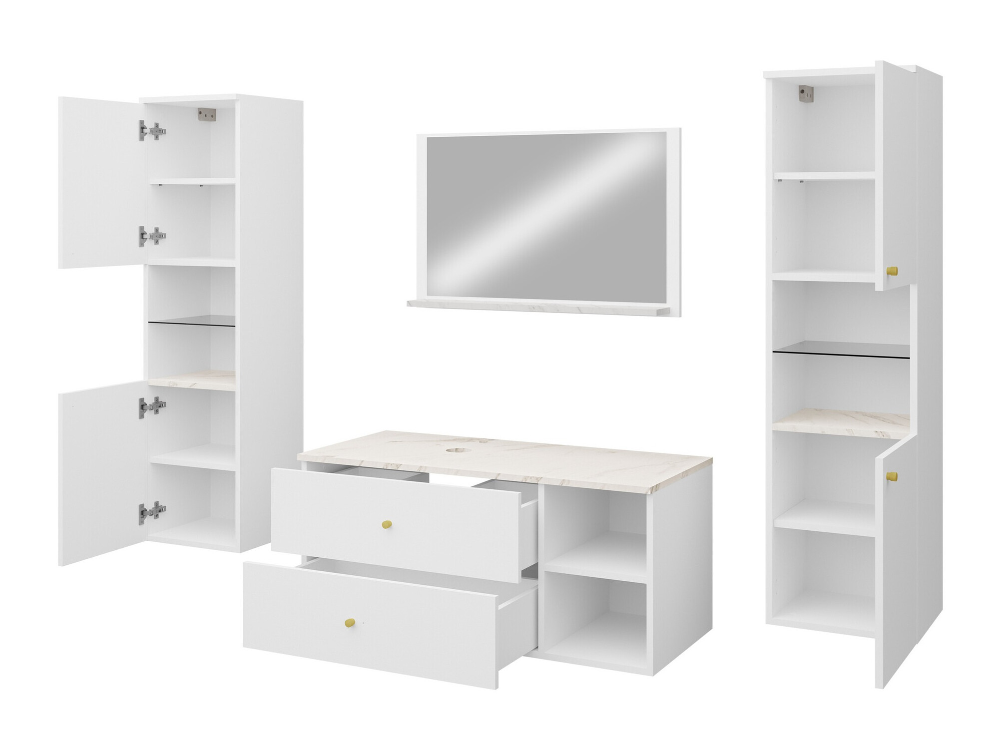 Set za kupatilo Salus III (Crno + Crni mermer)