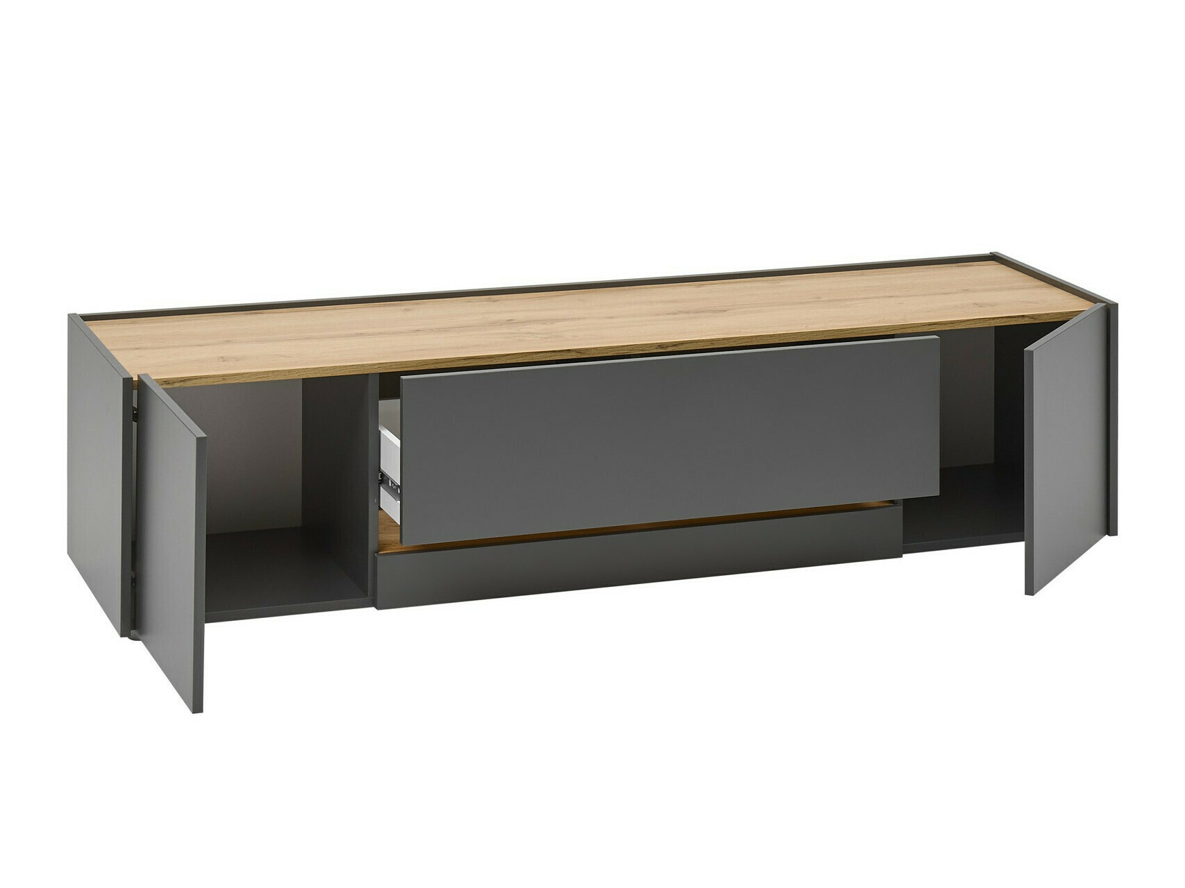Set za dnevnu sobu Elbsori 130 (Antracit + Hrast Votan)