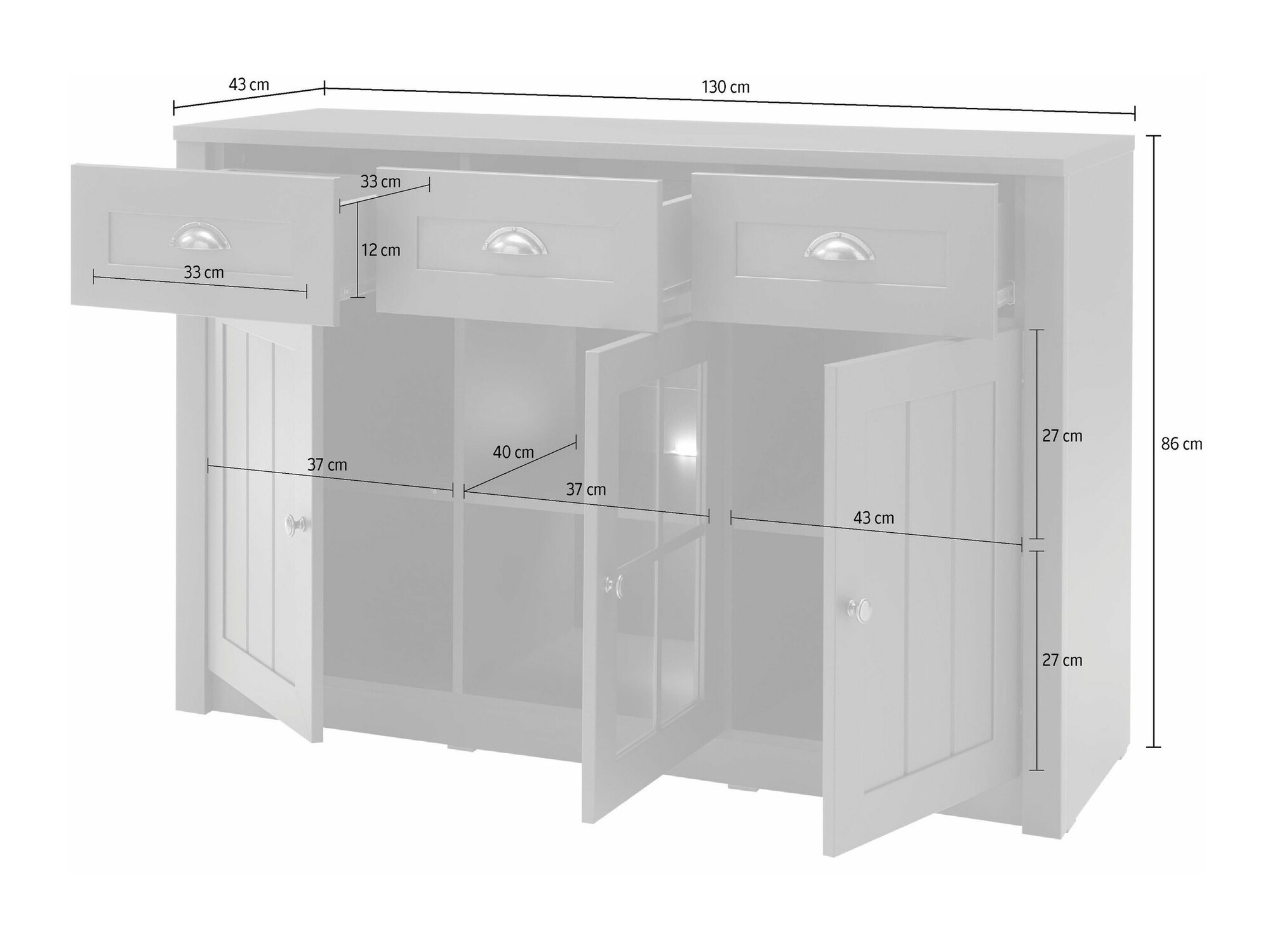 Ugaona komoda Evalira 110