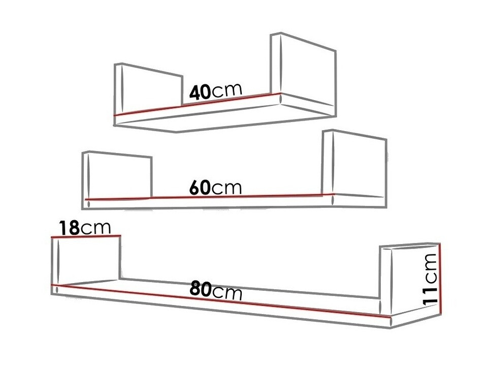 Postavljene viseće police Sarasota 105 (Sonoma hrast)