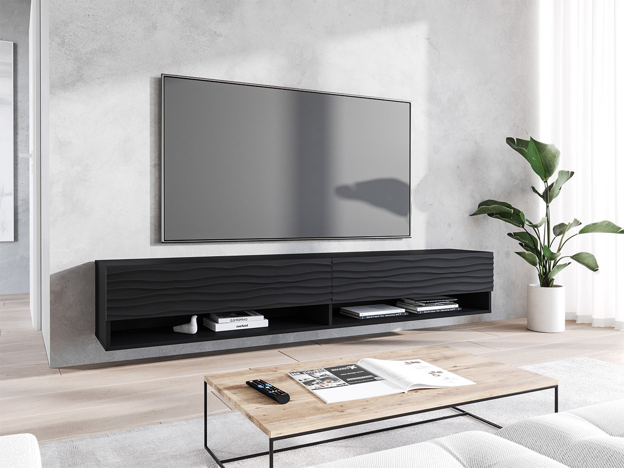 TV komoda Sarasota 119 (Grafit + Crno)