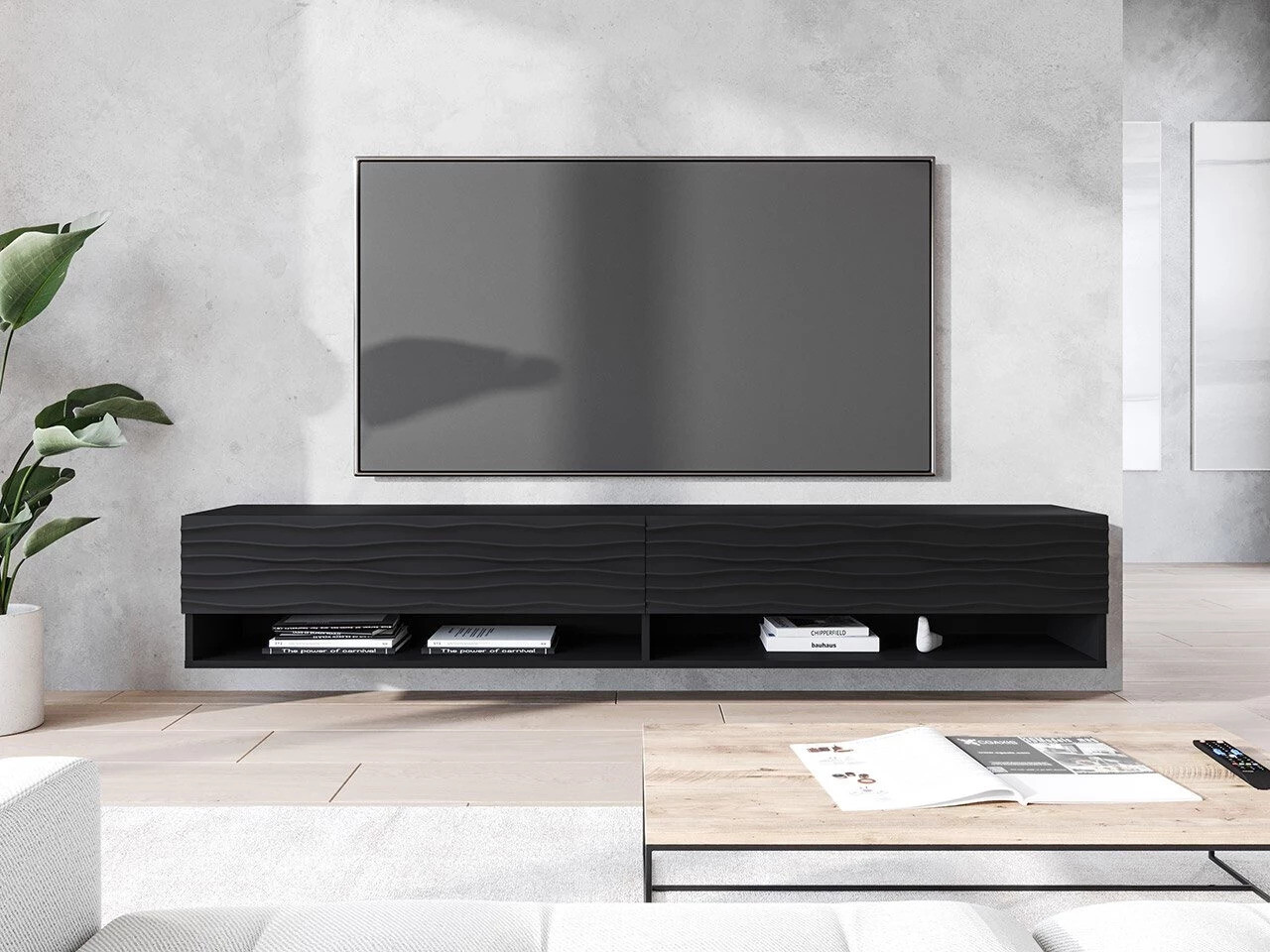 TV komoda Sarasota 119 (Grafit + Crno)