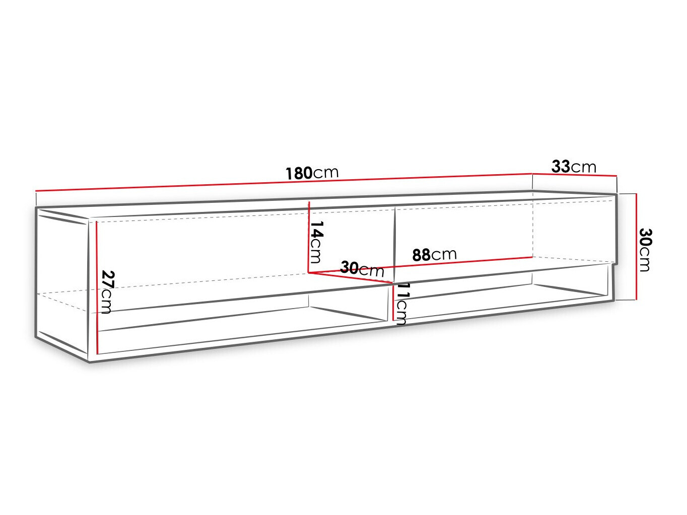 TV sto Sarasota 119 (Graphite + Crno)