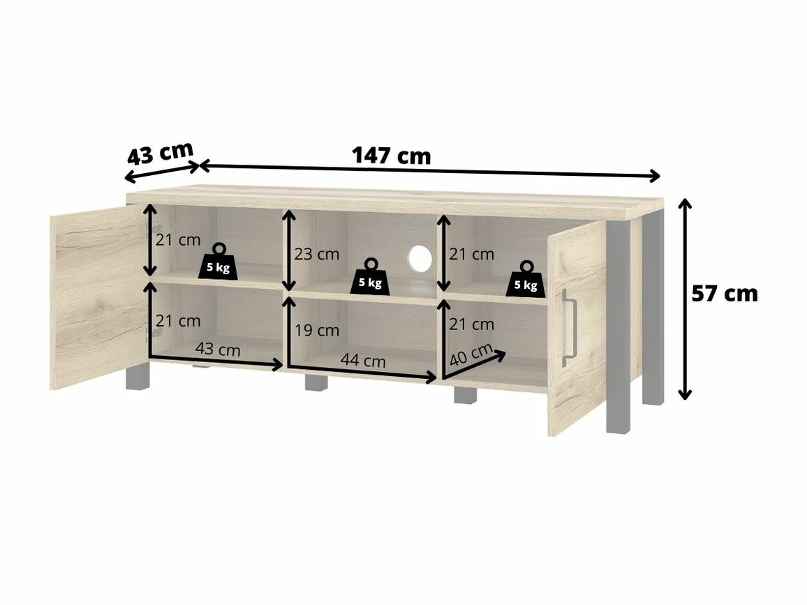 TV sto Tornua 104 (Tamna smrča + Mat crna)