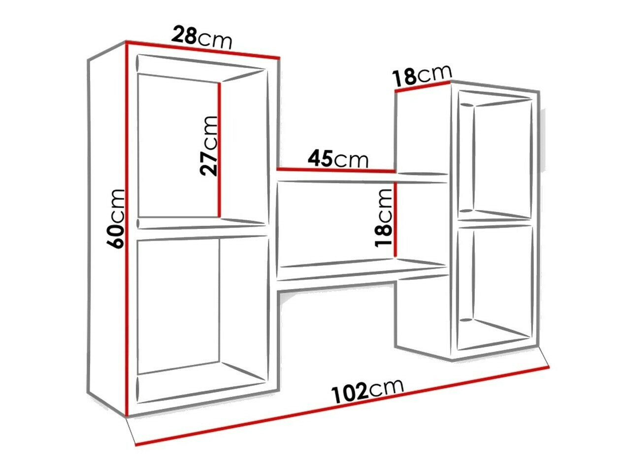 Zidna polica Sarasota 112 (Belo)