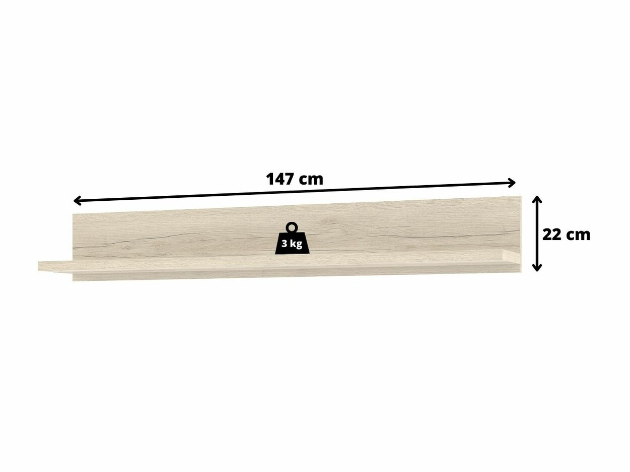 Zidna polica Tornua 100 (Tamna smrča)