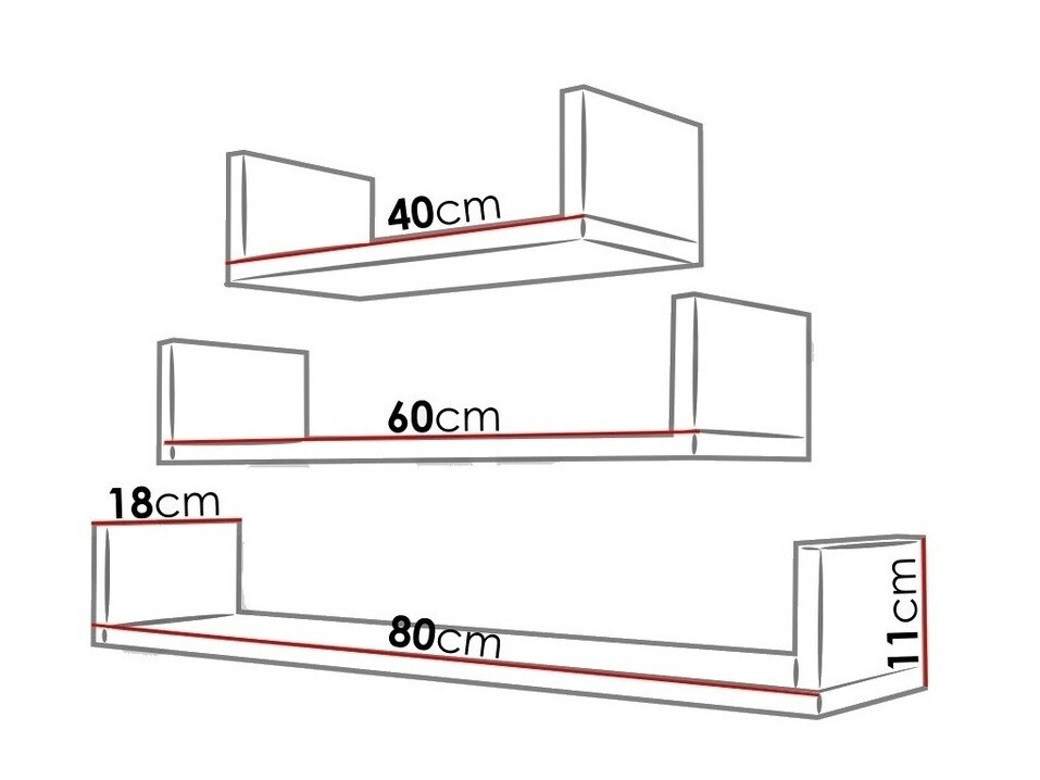 Zidni set polica Sarasota 105 (Belo)