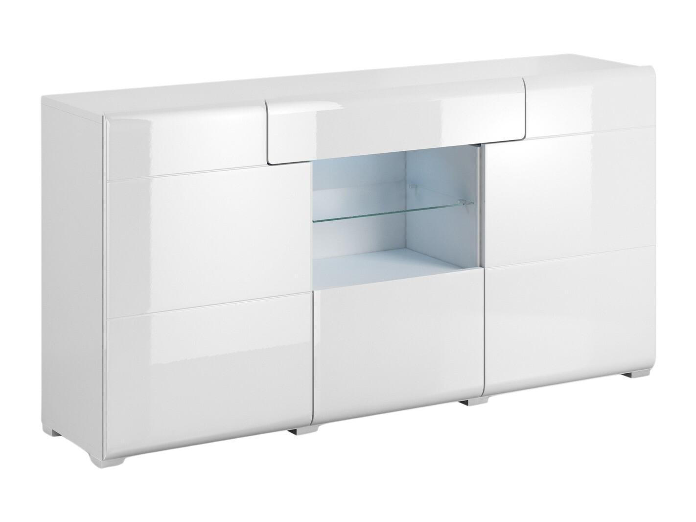 Komoda Torsone 108 (Belo + Sjajno belo)