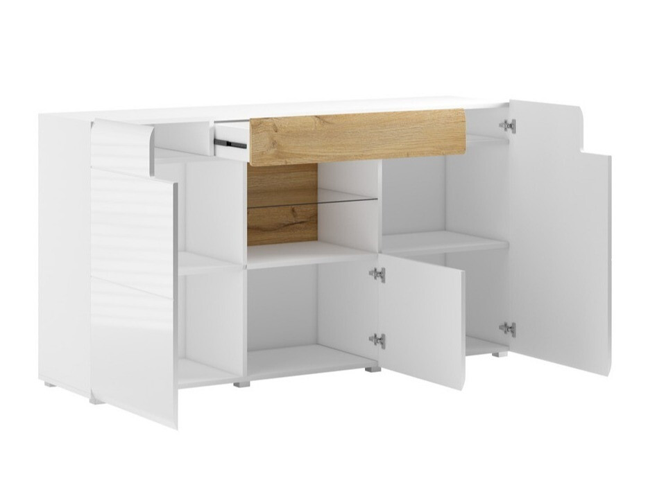 Komoda Torsone 108 (Belo + Sjajno belo)