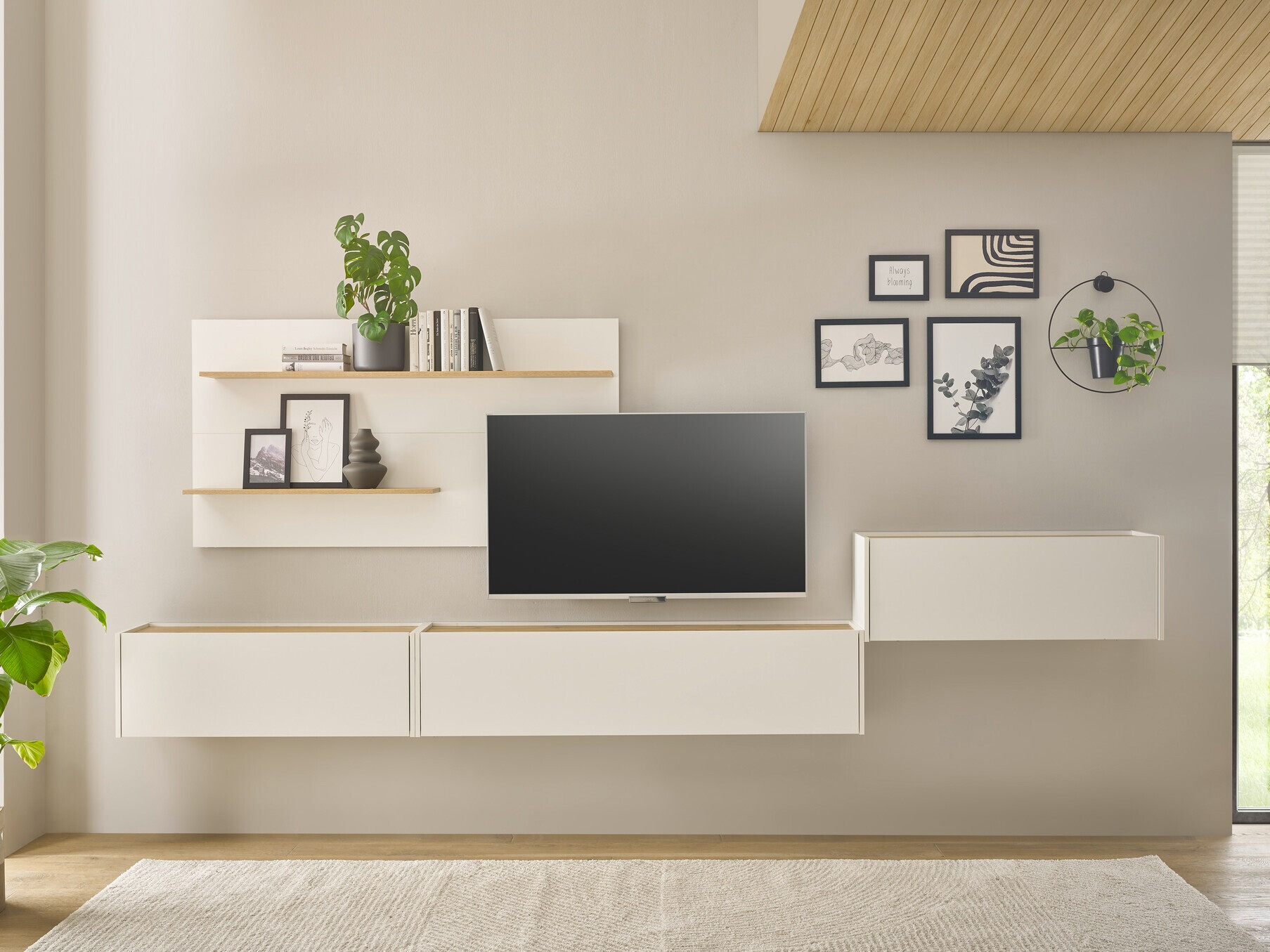 Set za dnevnu sobu Elbsori 137 (Belo + Hrast Votan)