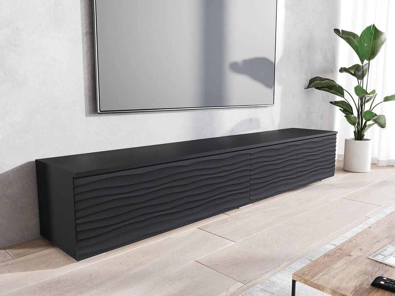 TV komoda Sarasota 164 (Grafit + Crno)