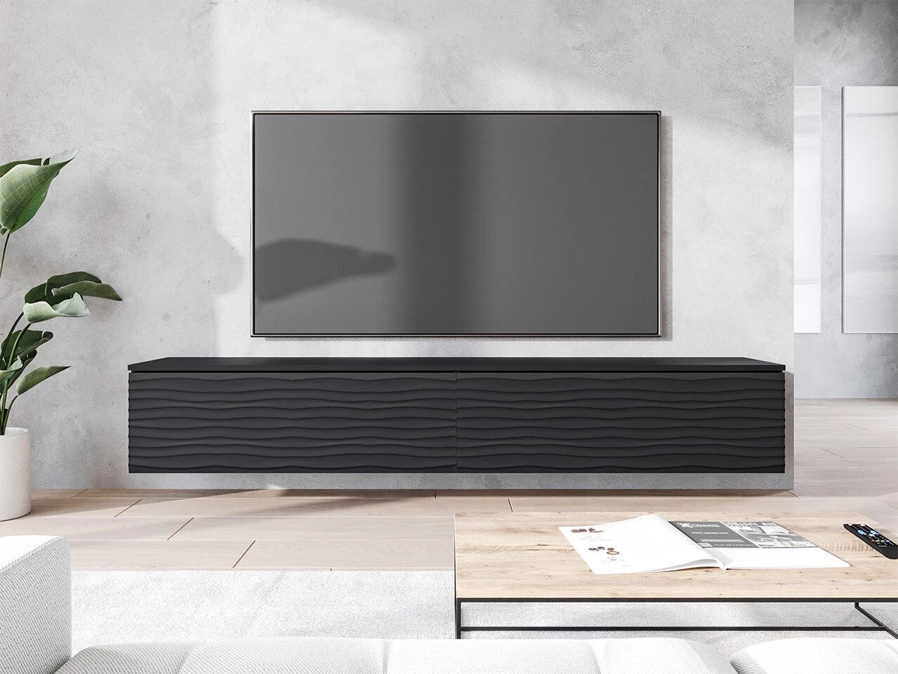 TV komoda Sarasota 164 (Grafit + Crno)