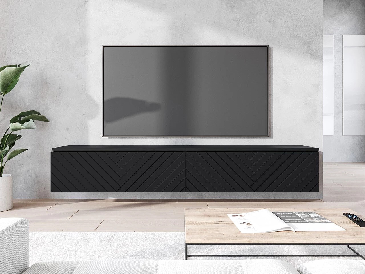 TV komoda Sarasota 166 (Grafit + Crno)