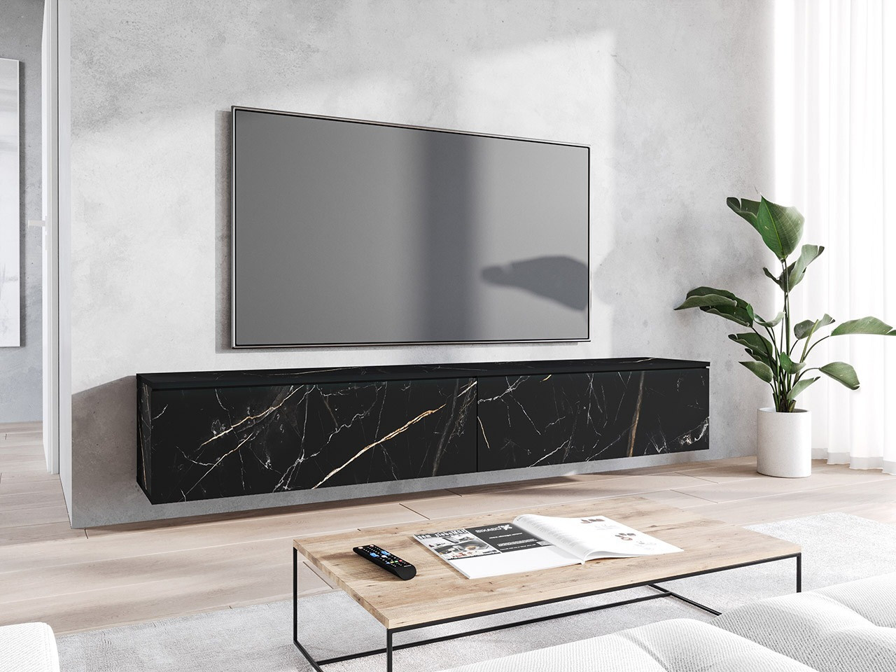 TV komoda Scientia I (Crni mermer)