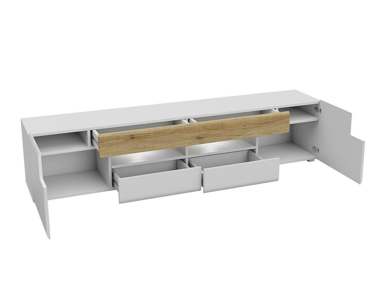 TV komoda Torsone 113 (Antracit + Gloss antracit + Grandson hrast)