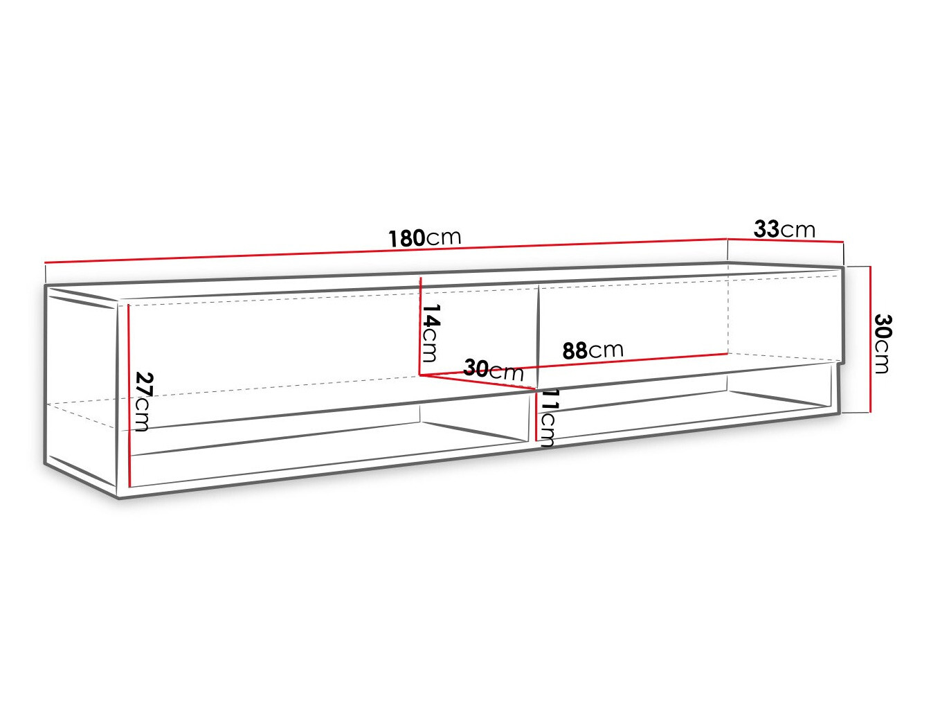TV sto Sarasota 119 (Crno + Graphite)