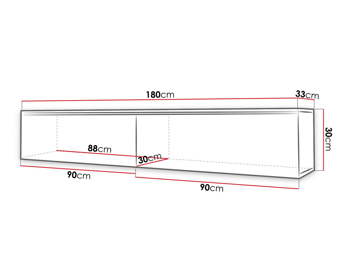 TV sto Sarasota 164 (Graphite + Crno)