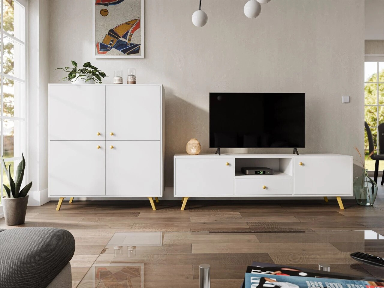 Set za dnevnu sobu Monfera 105 (Belo)