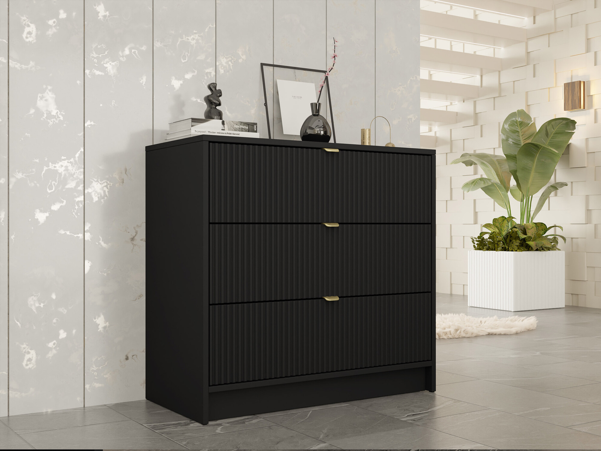 Komoda Comfivo Papilio I (Crno)