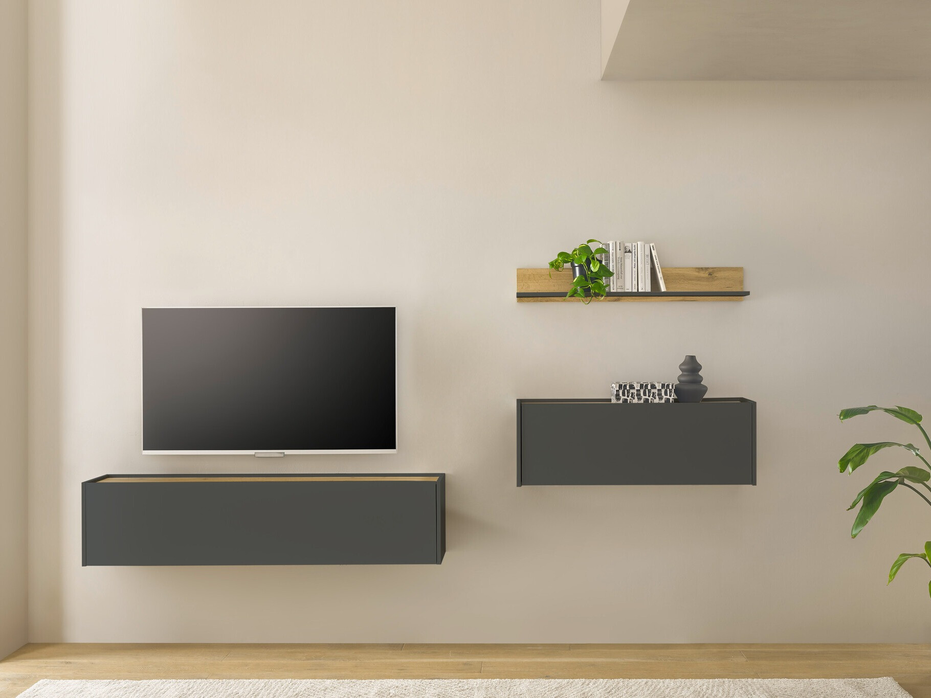 Set za dnevnu sobu Elbsori 143 (Antracit + Hrast Votan)