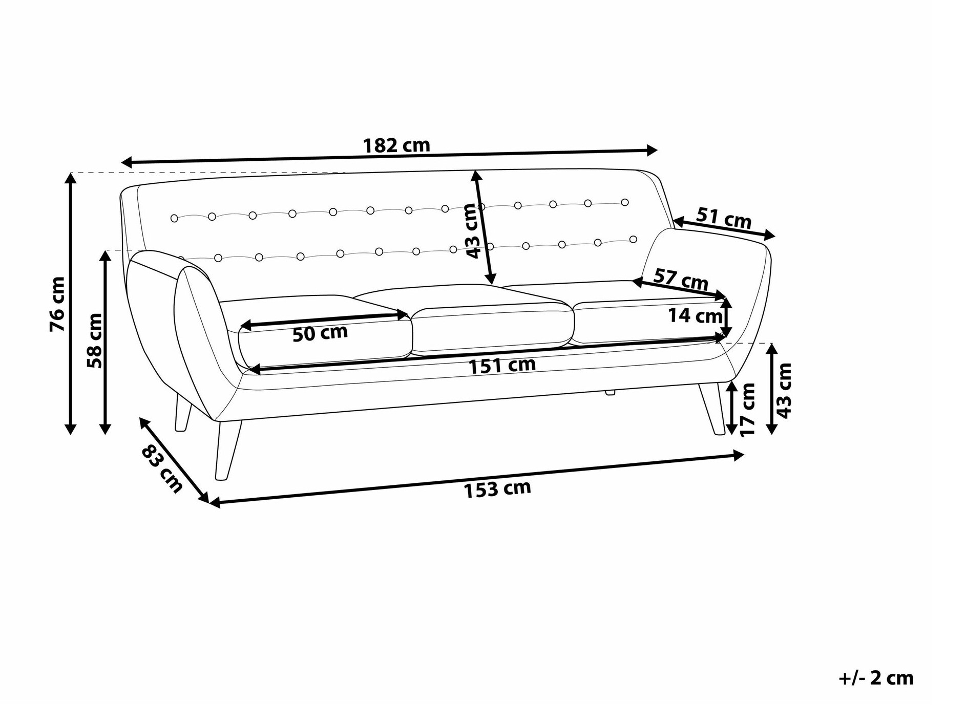 Sofa Berwyn 1809 (Bež)