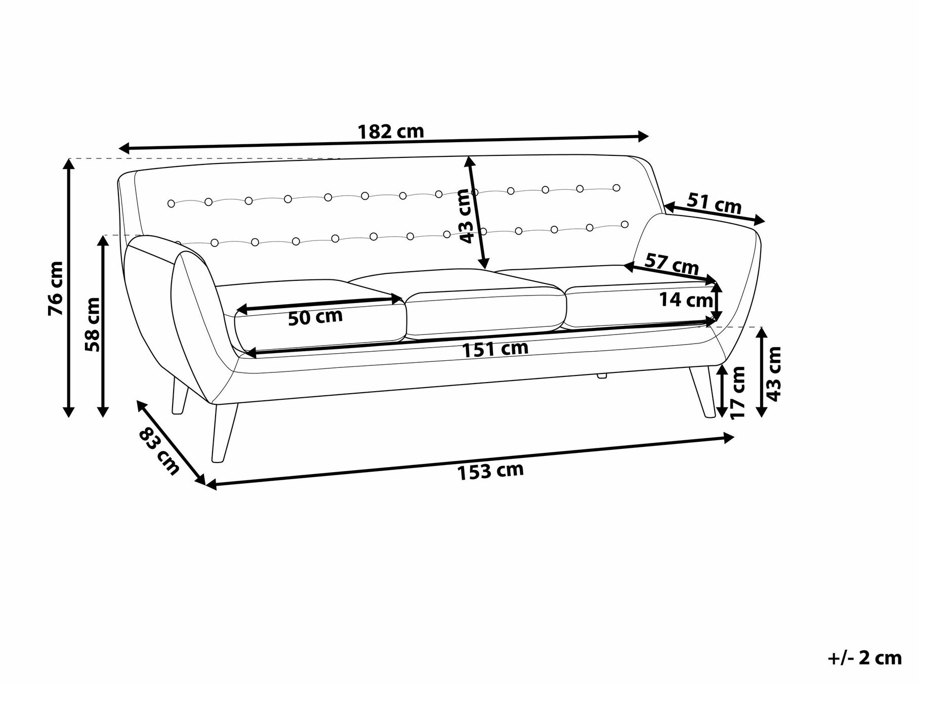 Sofa Berwyn 1809 (Sivo)