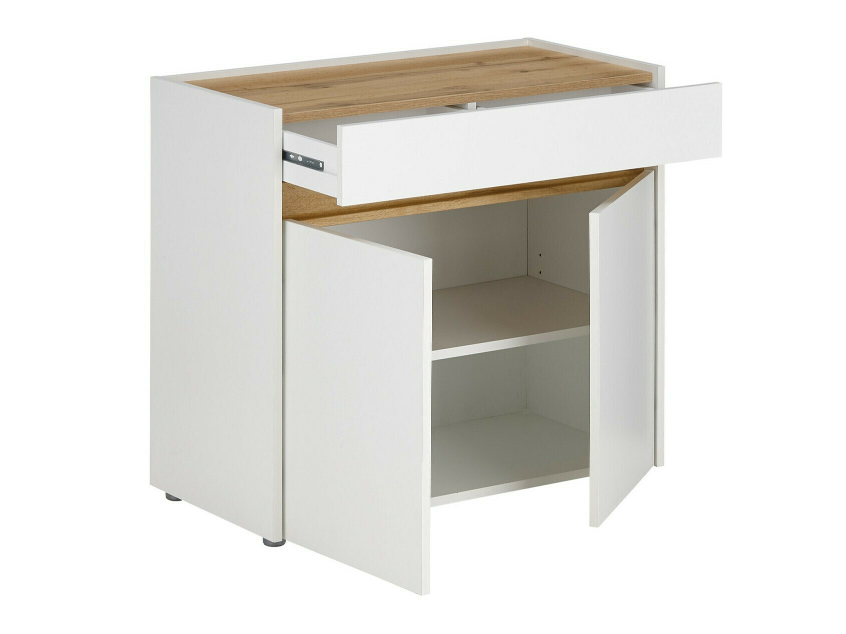 Set za kućnu kancelariju Elbsori 152 (Belo + Hrast Votan)