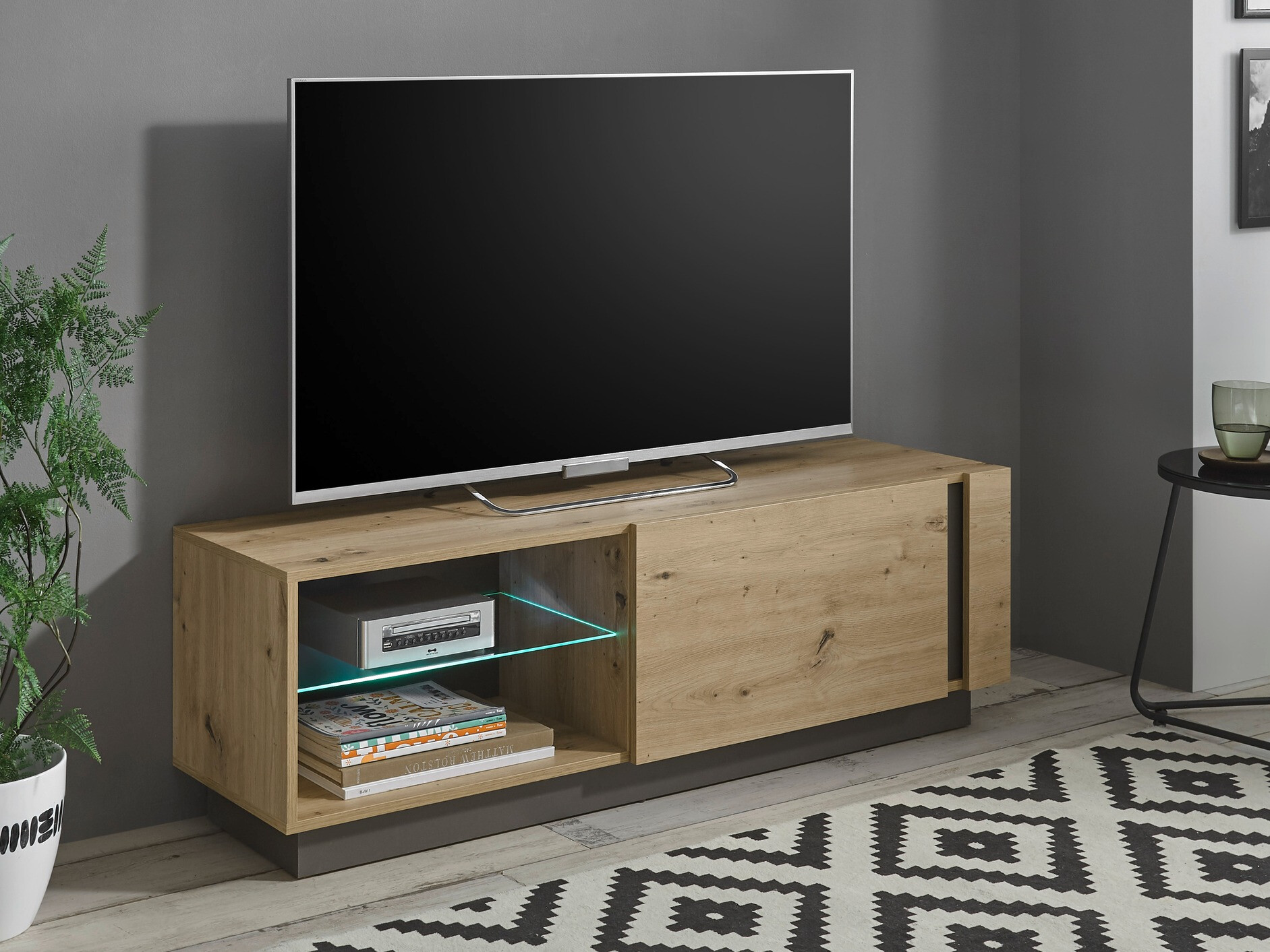 TV komoda Veropho 102 (Artisan hrast + Grafit)