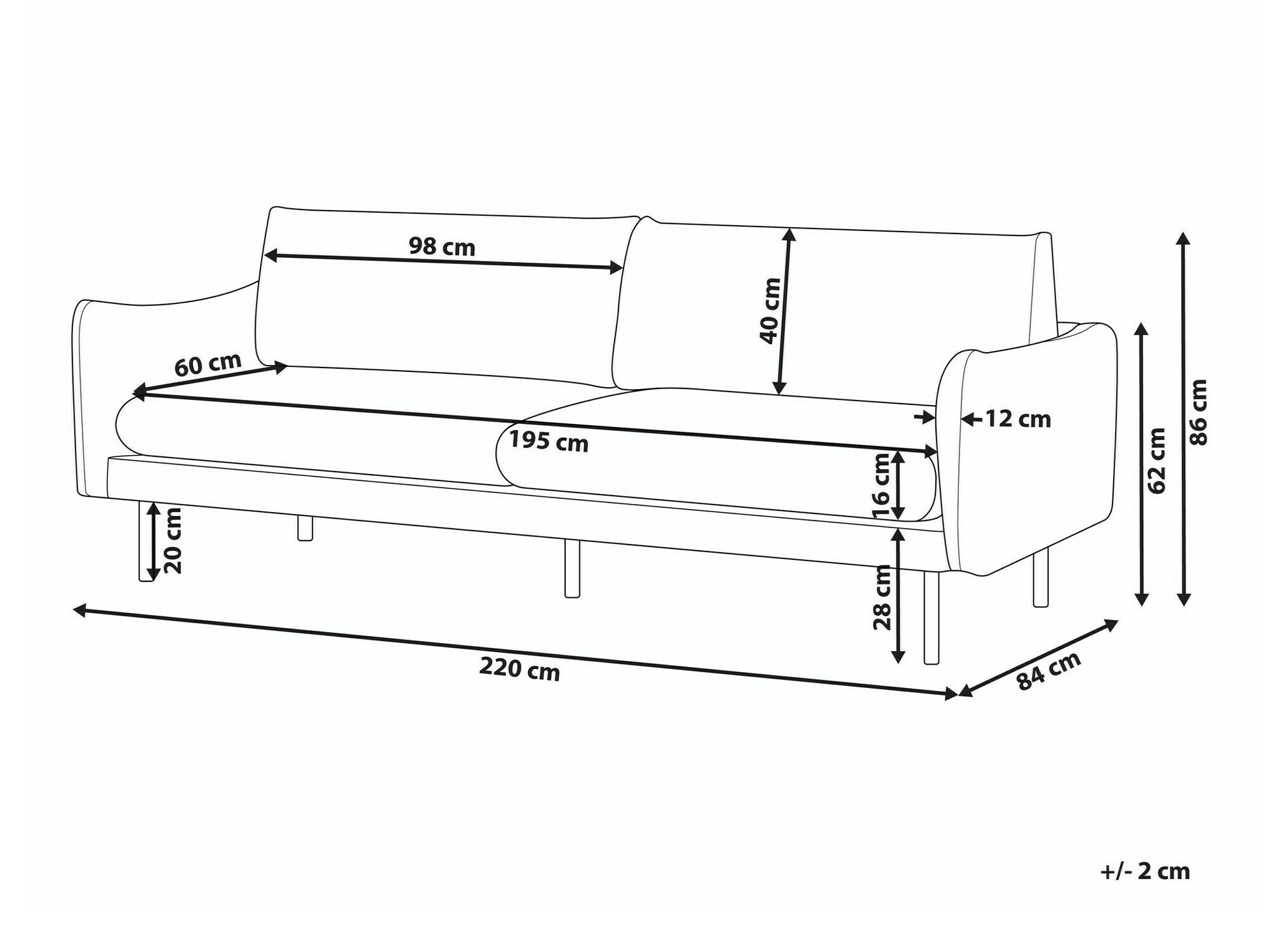 Sofa Berwyn 1823 (Sivo)