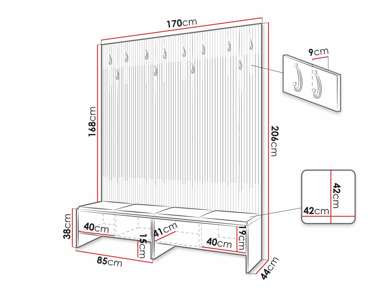Set za hodnik Hartford 485 (Zanatski hrast + Manila 02)
