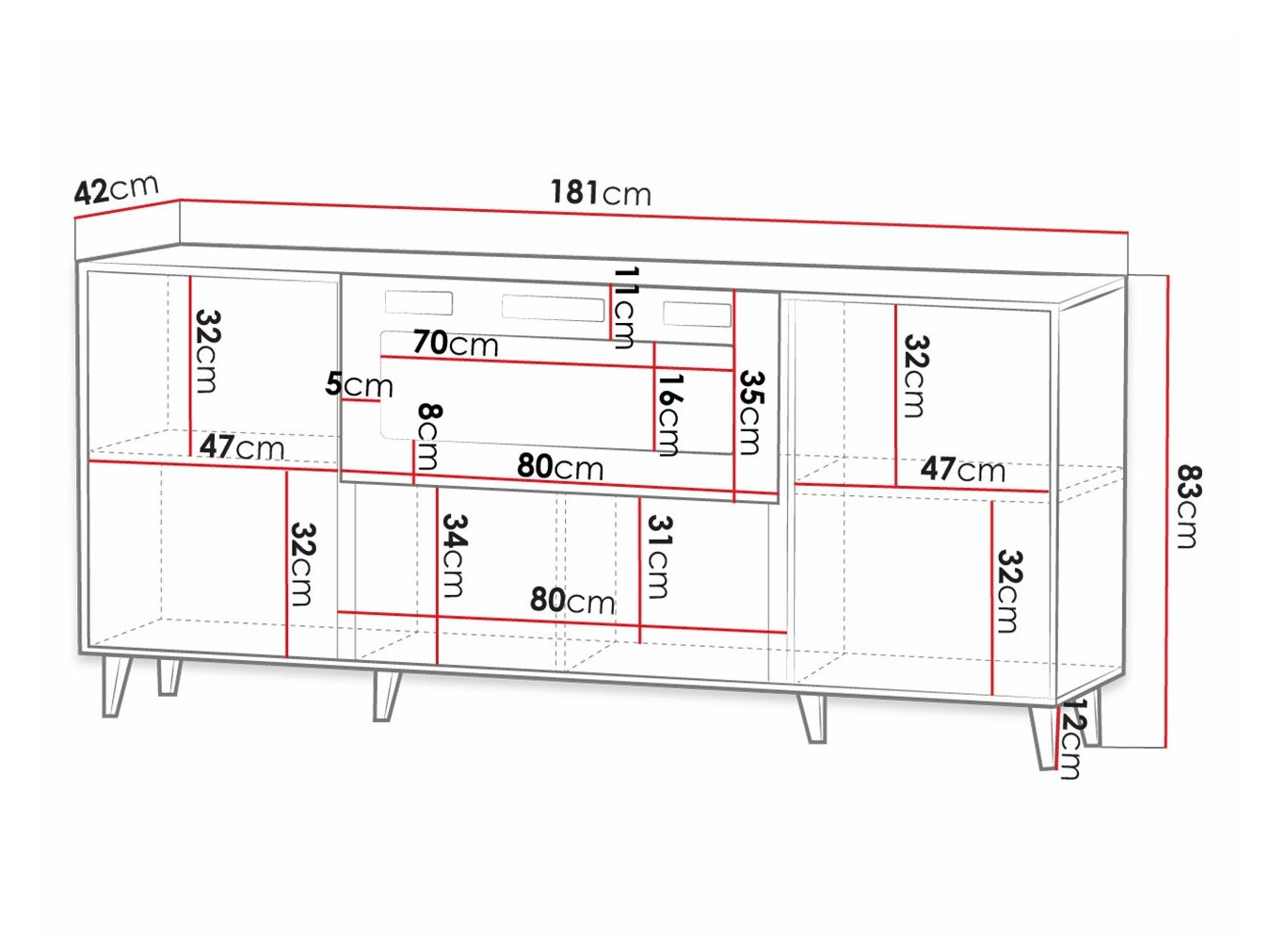 Ormarić Levmari 104 (Crno + Zlatan)