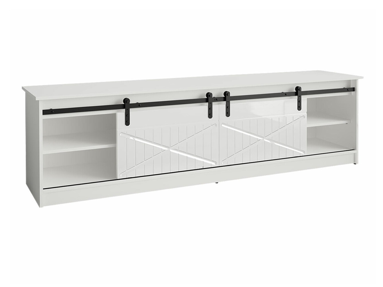 TV komoda Charlotte 165 (Crno + Sjajno crna)