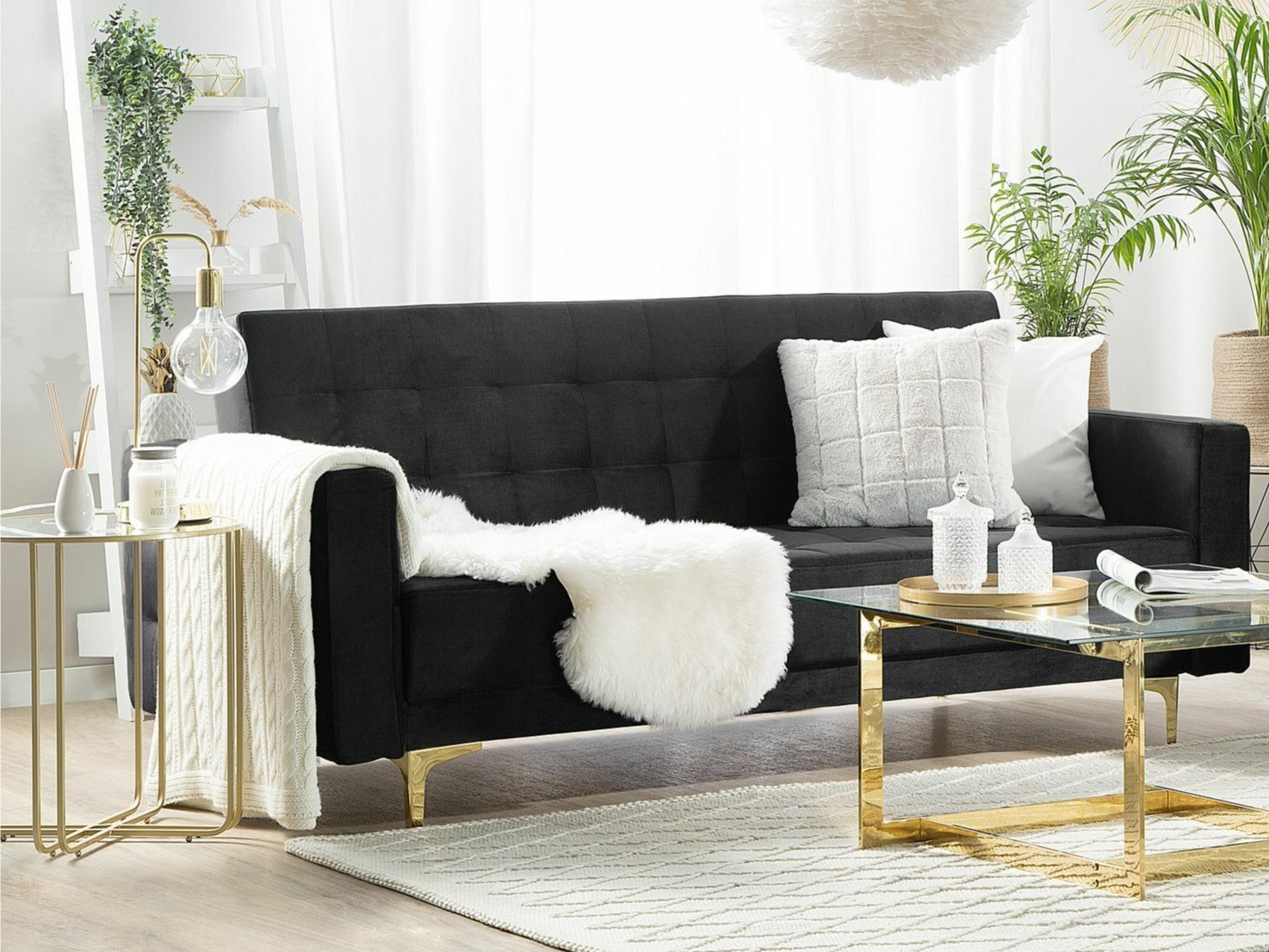 Sofa na razvlačenje Felvena 100 (Crno)