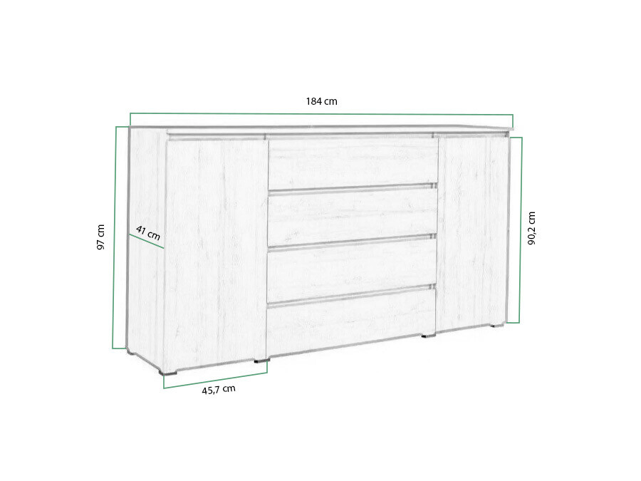 Komoda Cirdora 105 (Riviera hrast)