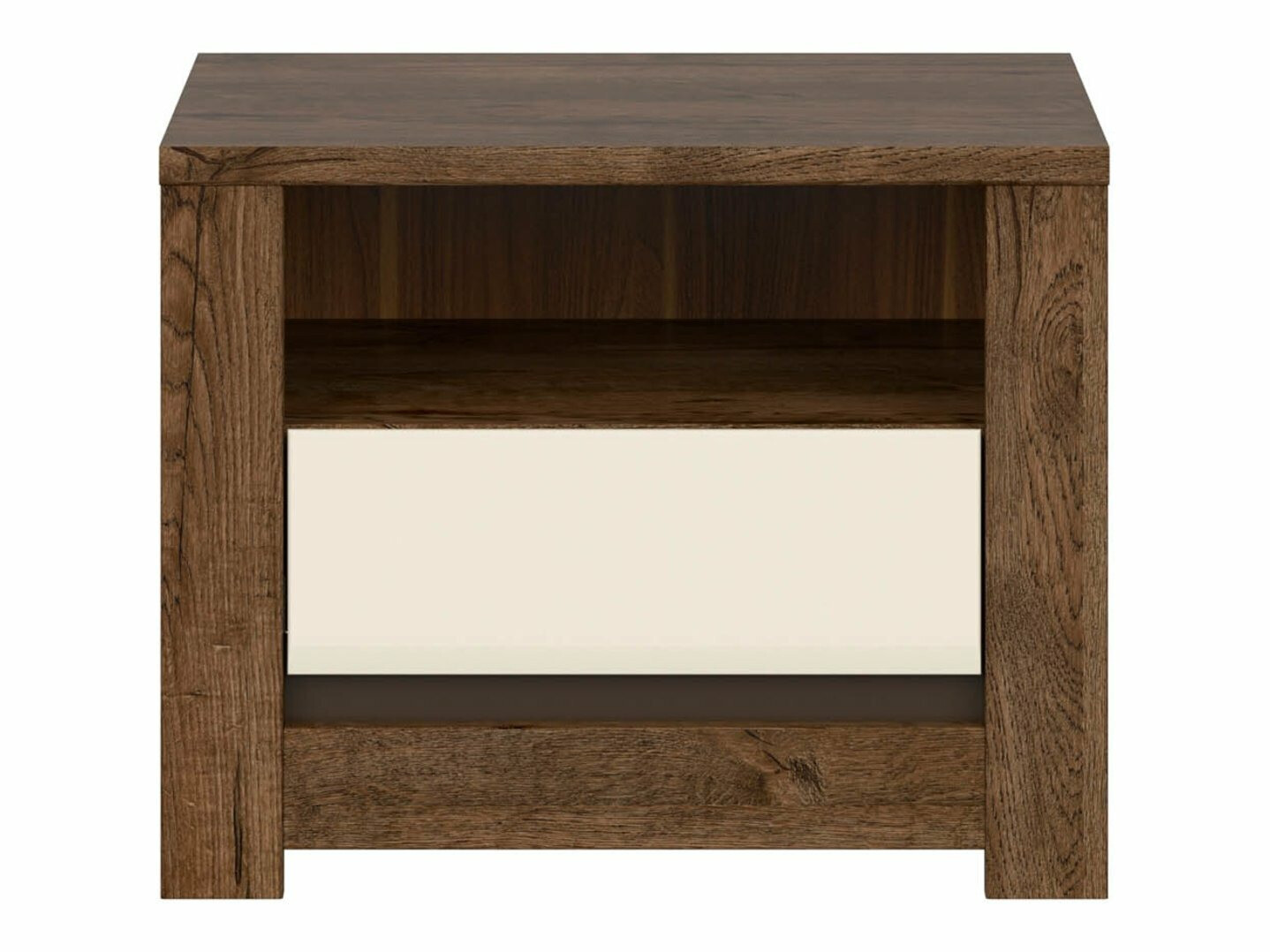 Noćni ormarić Ophevaru 115 (Sjajno krem + April hrast)