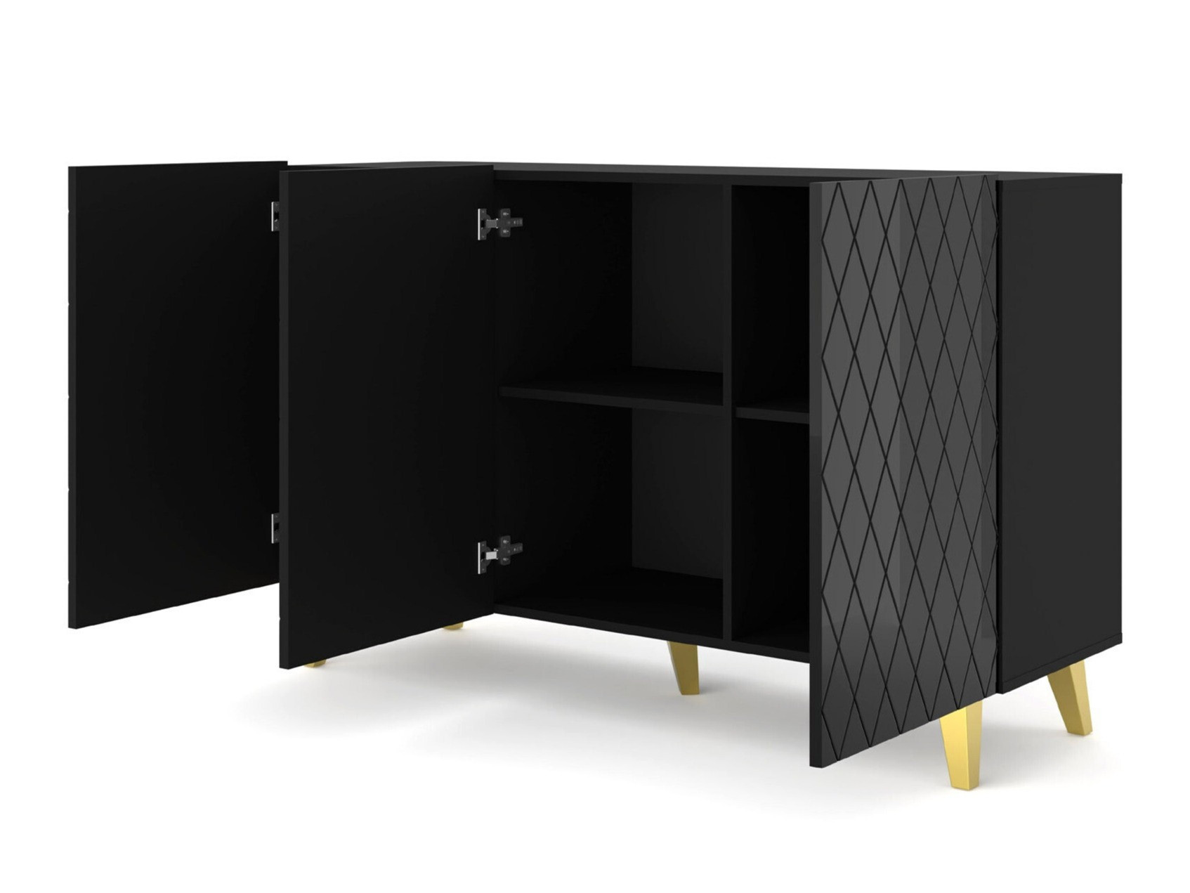 Ormarić Melmoro 104 (Crna visoki sjaj + Zlatan)