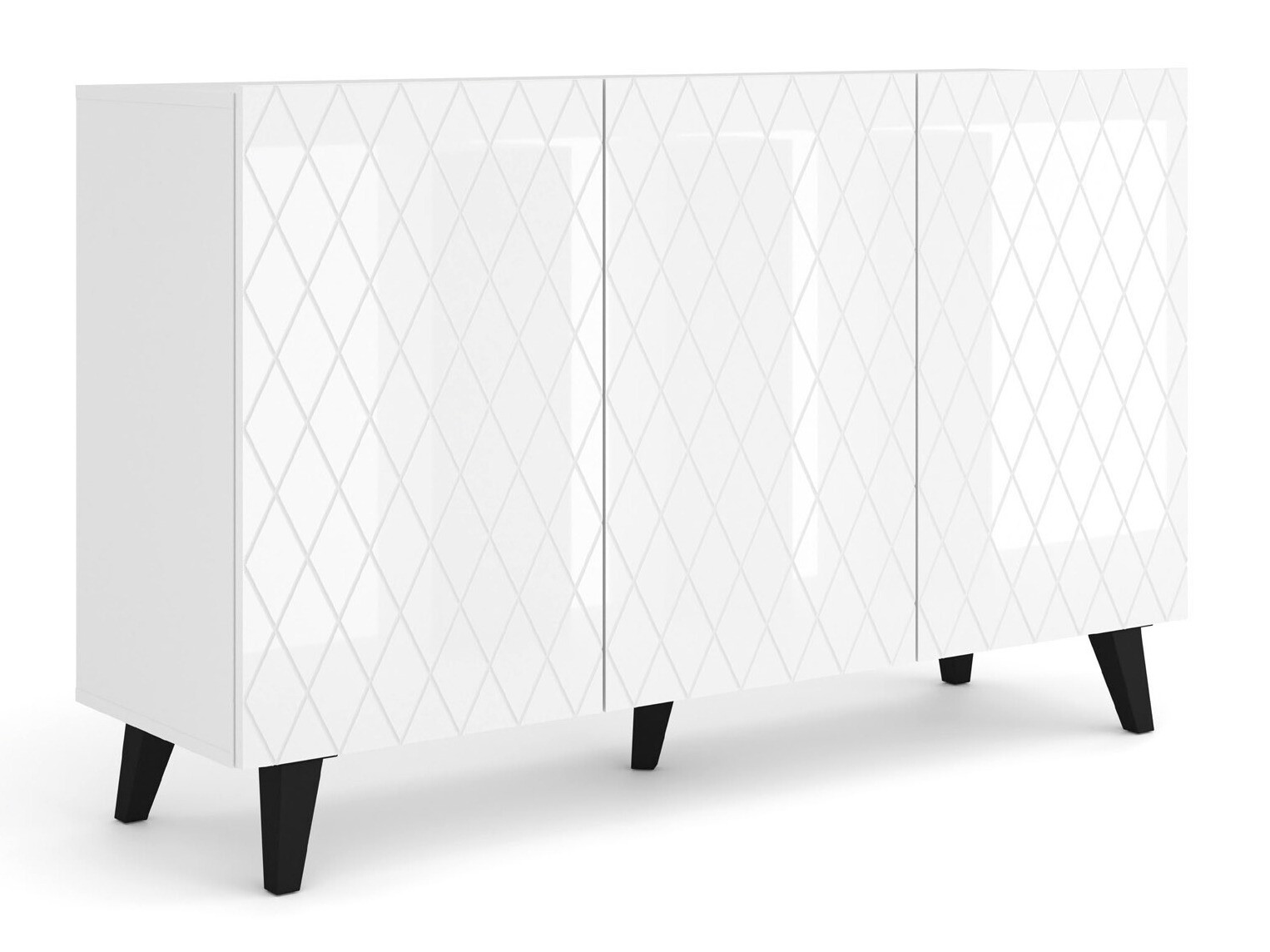 Ormarić Melmoro 104 (Sjajno belo + Crno)