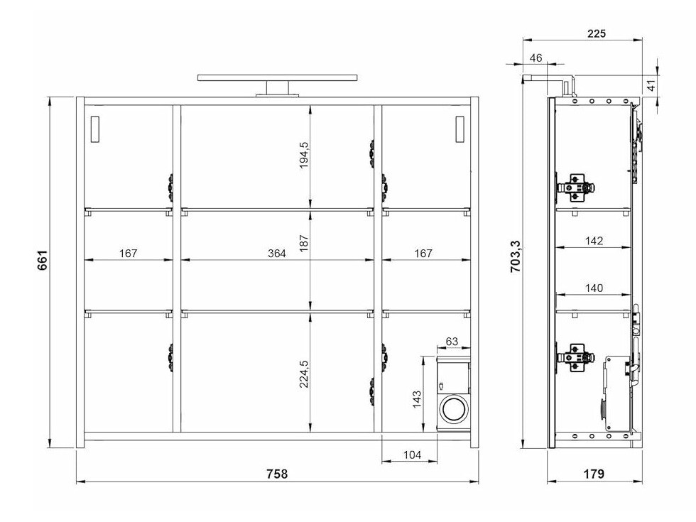 Ormarić za kupatilo sa ogledalom Temeli 101 (Belo)