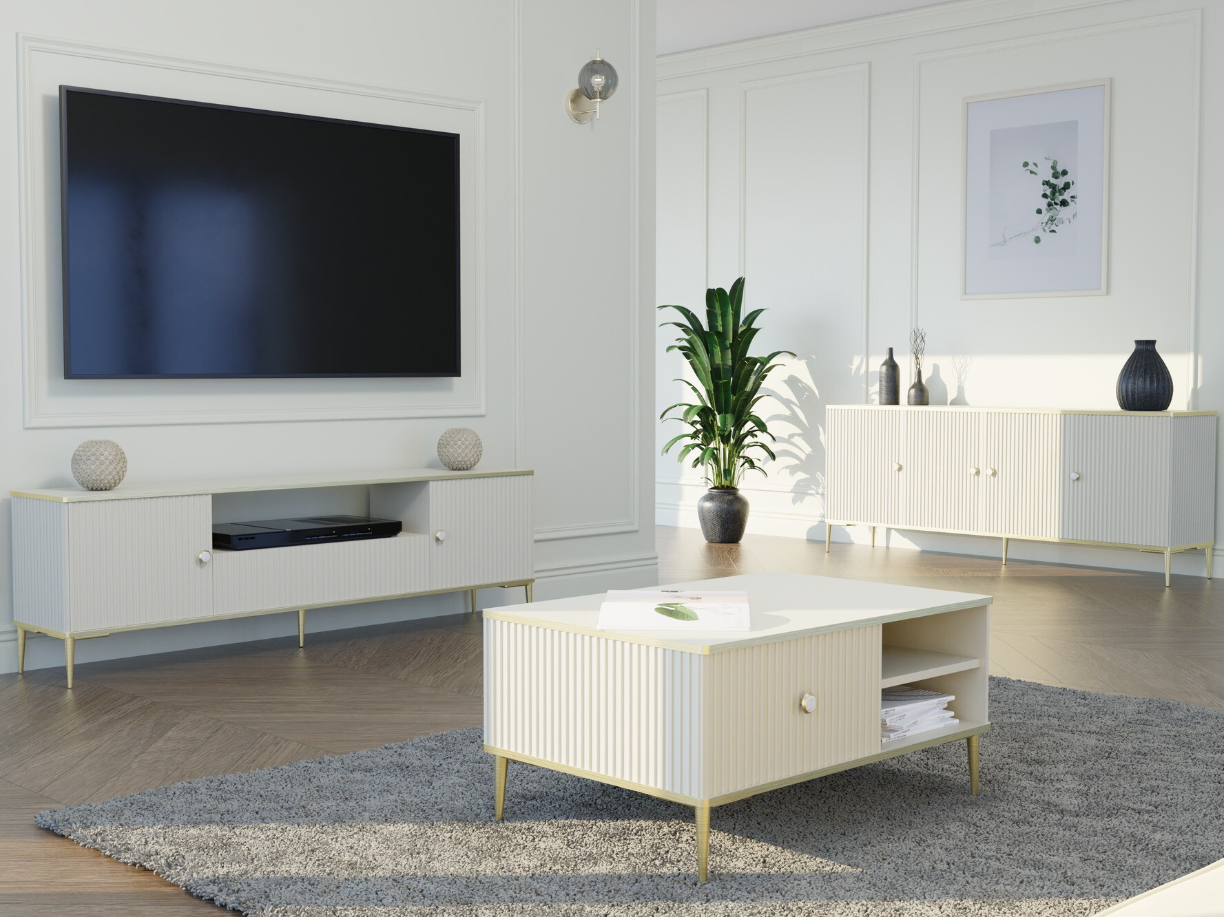 Set za dnevnu sobu Romciro 103 (Kašmir + Zlatan)