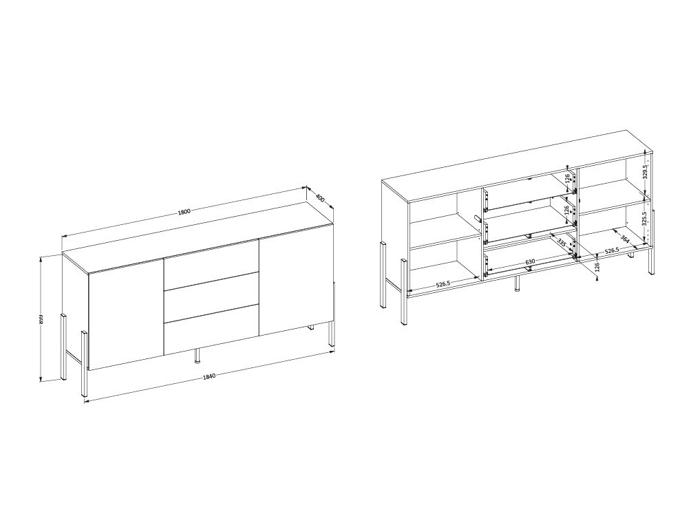 Komoda Etsore 101 (Belo)