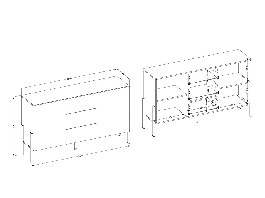 Komoda Etsore 104 (Belo)
