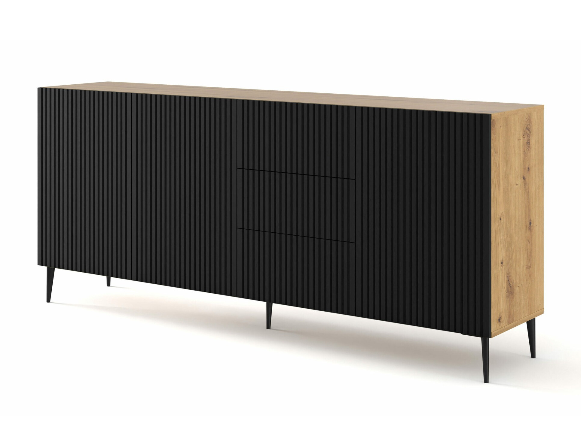 Komoda Mirmaro 101 (Crno + Zanatski hrast)